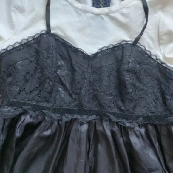 Short Black and White Baby Goth Dress Size Large - Picture 2 of 5